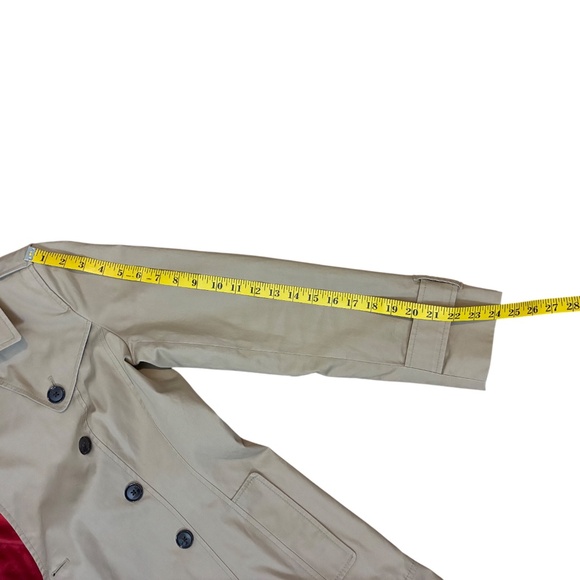Banana Republic Flounce Hem Trench Coat | Red Lining | Size S - Picture 6 of 9